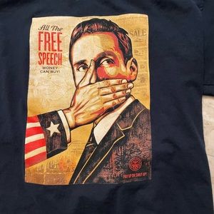 OBEY t shirt free speech dark blue size L men’s